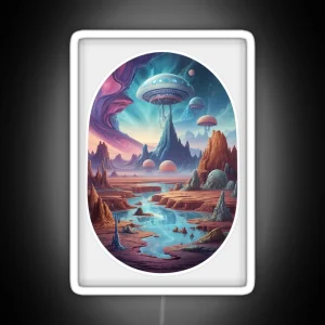 Imaginary Alien Landscapes RGB Neon Sign