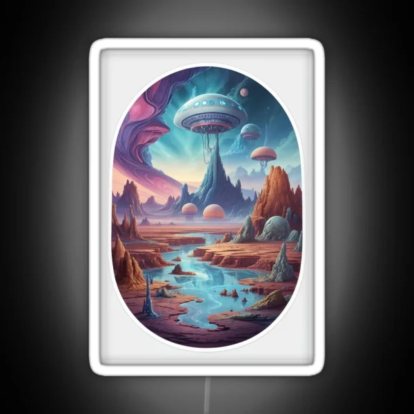 Imaginary Alien Landscapes RGB Neon Sign