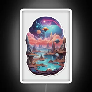 Imaginary Alien Landscapes RGB Neon Sign