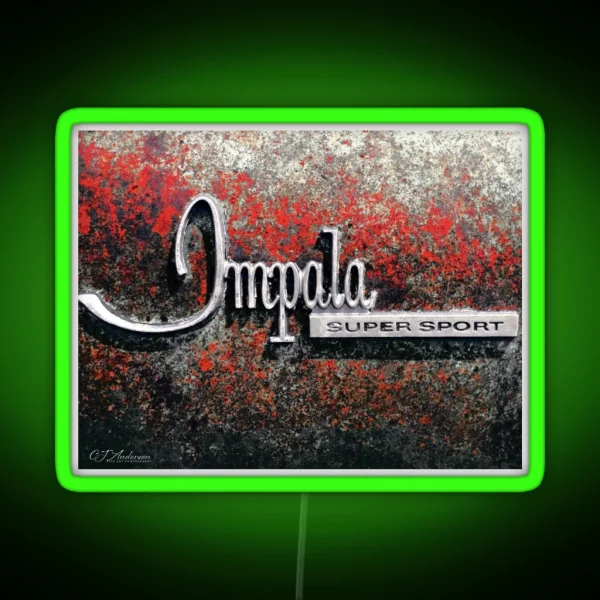 Impala Super Sport Car Emblem RGB Neon Sign