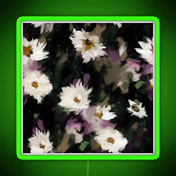 Impressionist Flowers RGB Neon Sign