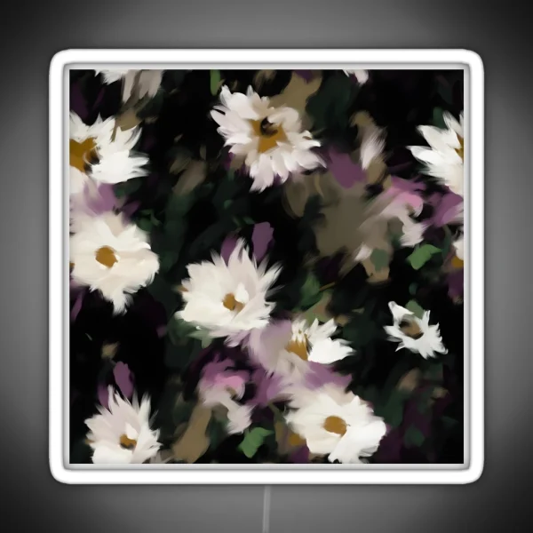 Impressionist Flowers RGB Neon Sign