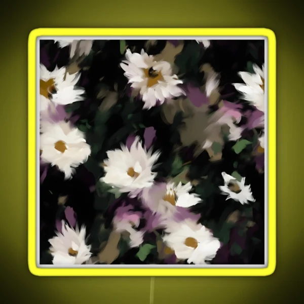 Impressionist Flowers RGB Neon Sign