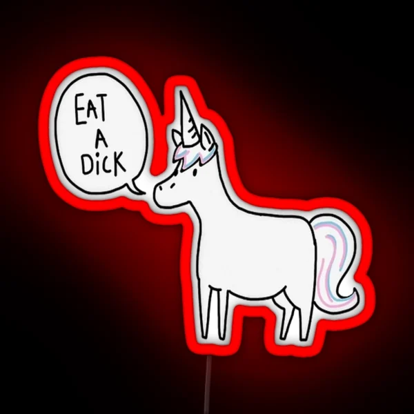 Inappropriate Unicorn RGB Neon Sign