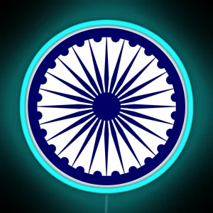 India Roundel Ashoka Chakra Badge Air Force RGB Neon Sign