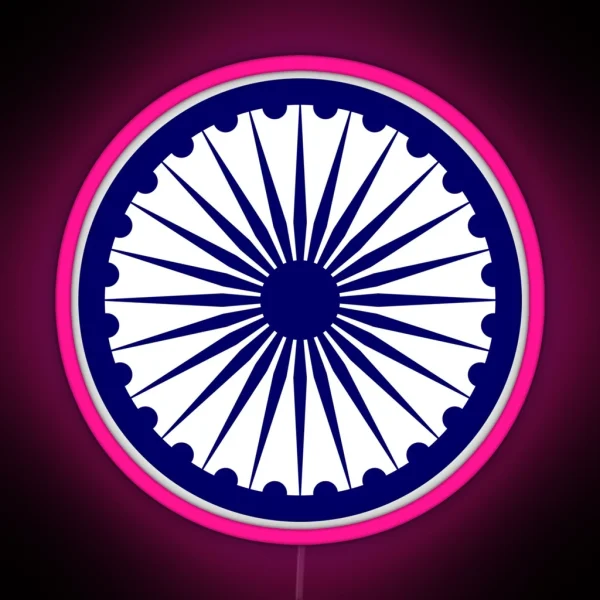 India Roundel Ashoka Chakra Badge Air Force RGB Neon Sign