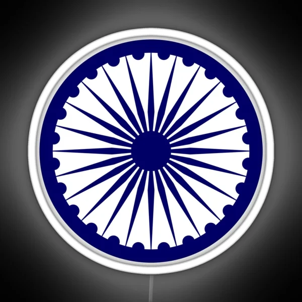 India Roundel Ashoka Chakra Badge Air Force RGB Neon Sign