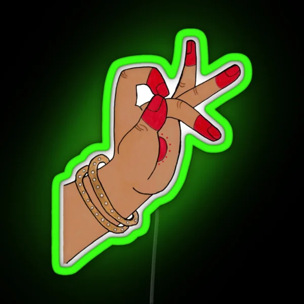 Indian Classical Dance Mudra RGB Neon Sign
