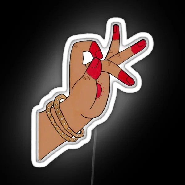 Indian Classical Dance Mudra RGB Neon Sign
