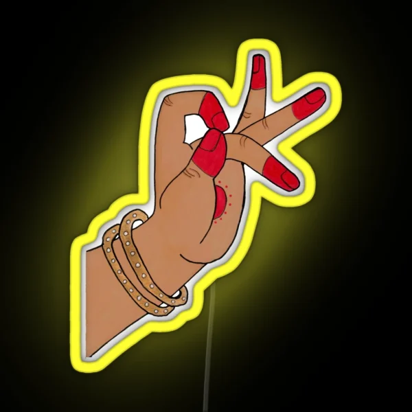 Indian Classical Dance Mudra RGB Neon Sign