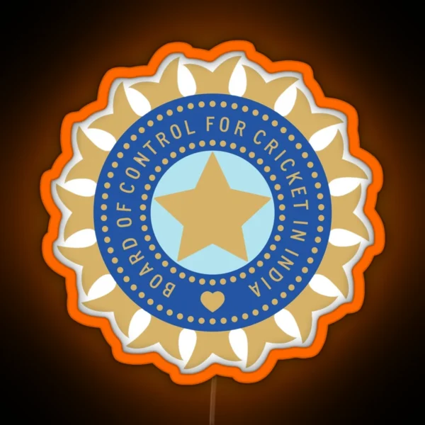 Indian Cricket Team Logo RGB Neon Sign