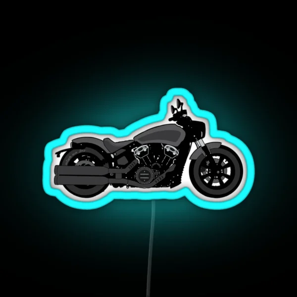 Indian Scout Bobber Bw RGB Neon Sign