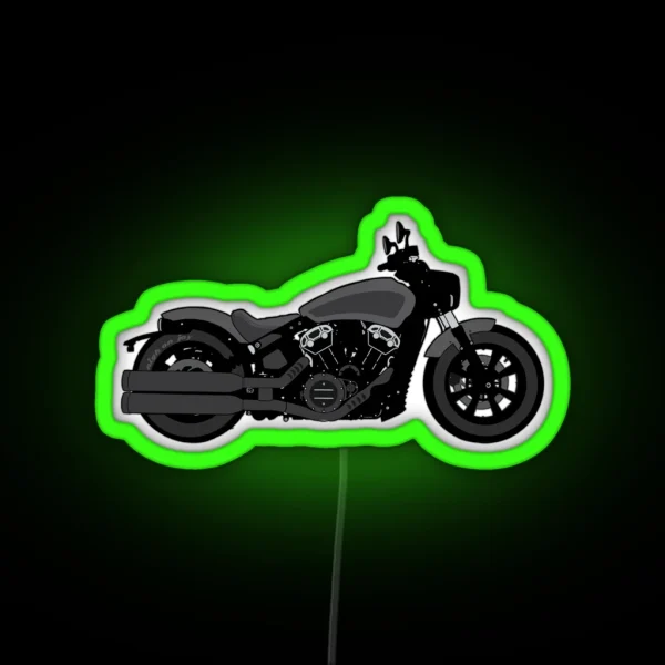 Indian Scout Bobber Bw RGB Neon Sign