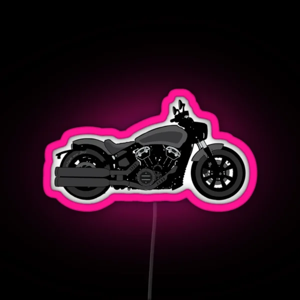 Indian Scout Bobber Bw RGB Neon Sign