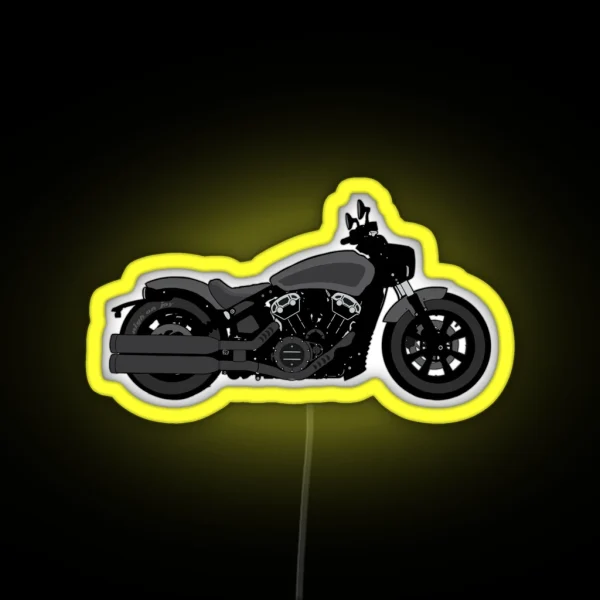 Indian Scout Bobber Bw RGB Neon Sign