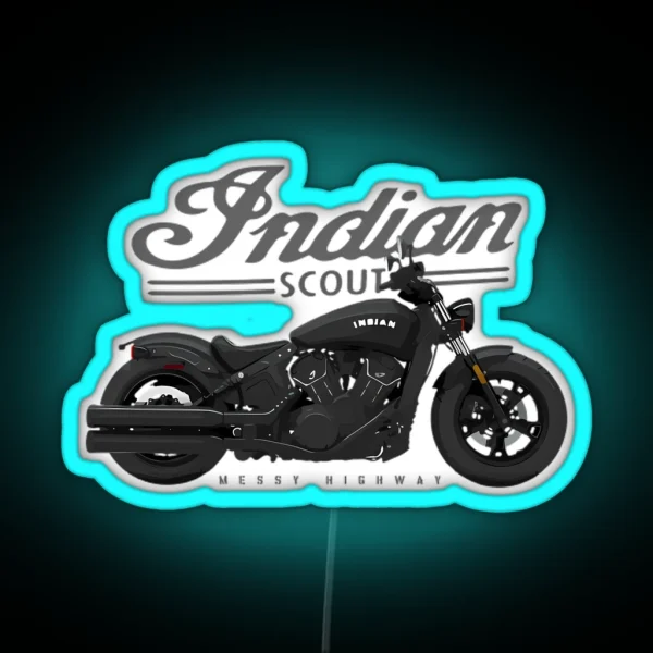 Indian Scout Messy Highway RGB Neon Sign