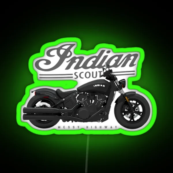 Indian Scout Messy Highway RGB Neon Sign