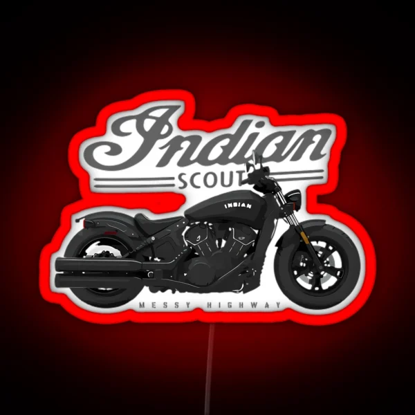 Indian Scout Messy Highway RGB Neon Sign