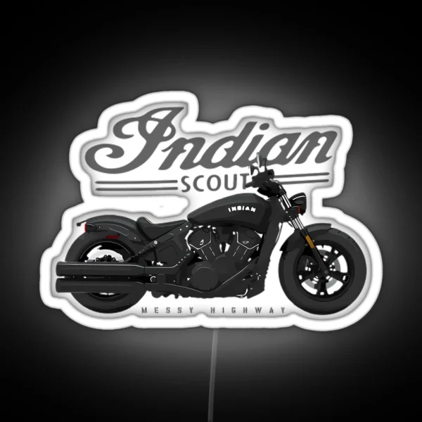 Indian Scout Messy Highway RGB Neon Sign