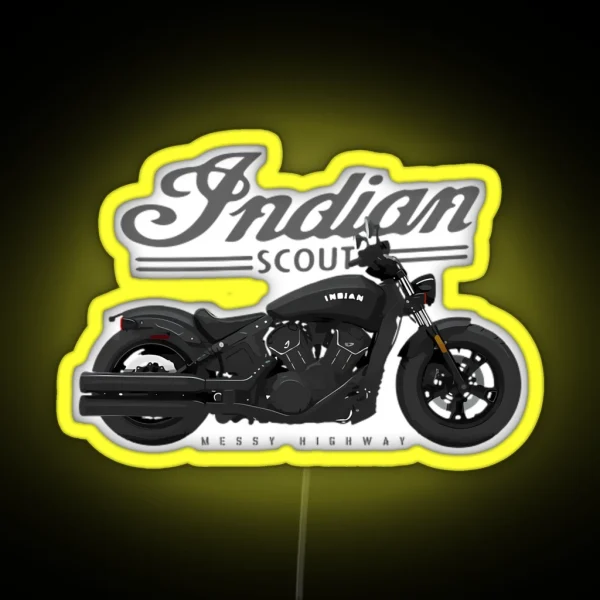 Indian Scout Messy Highway RGB Neon Sign