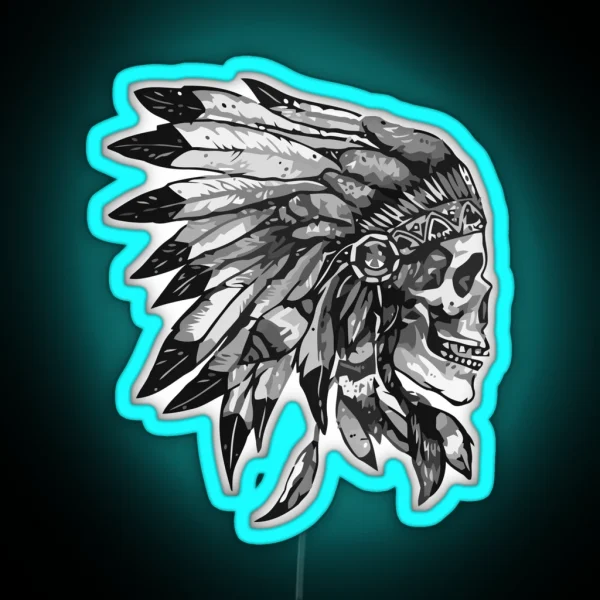 Indian Skull RGB Neon Sign