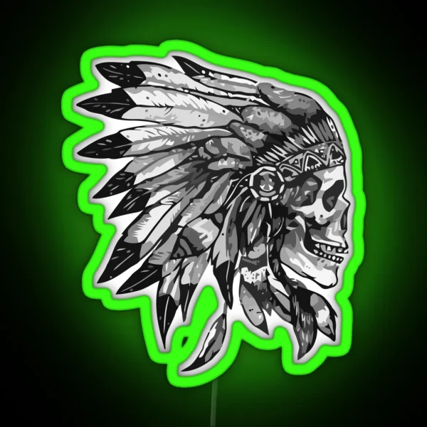 Indian Skull RGB Neon Sign