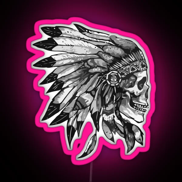 Indian Skull RGB Neon Sign