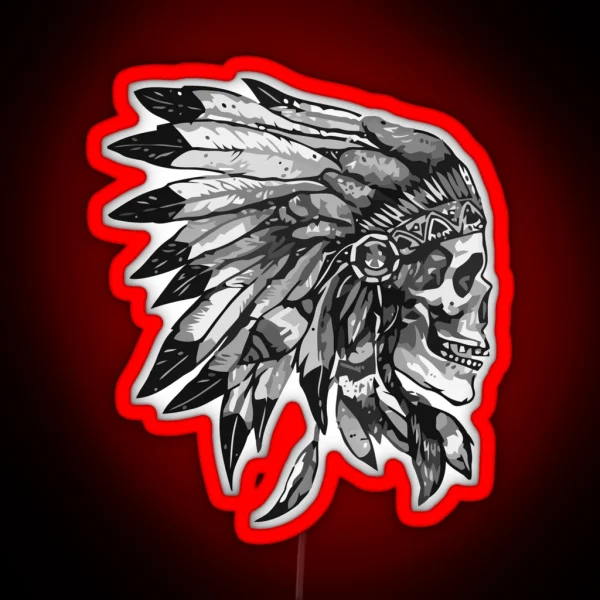 Indian Skull RGB Neon Sign