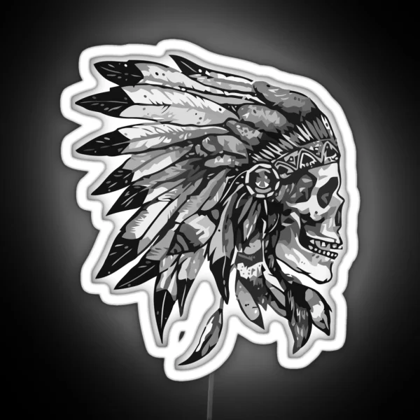Indian Skull RGB Neon Sign