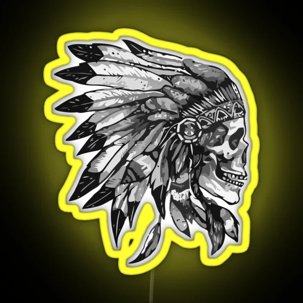 Indian Skull RGB Neon Sign
