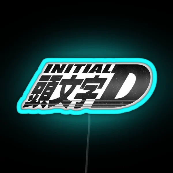 INITIAL D Dark Logo RGB Neon Sign