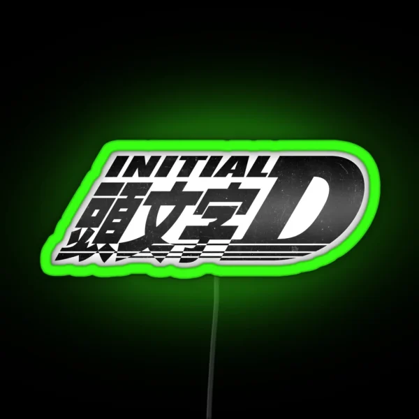 INITIAL D Dark Logo RGB Neon Sign