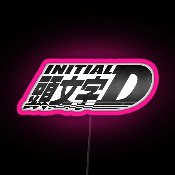 INITIAL D Dark Logo RGB Neon Sign