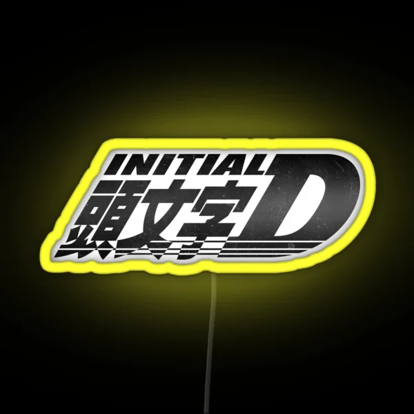 INITIAL D Dark Logo RGB Neon Sign