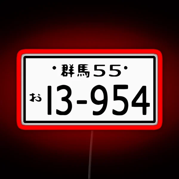 Initial D HACHI ROKU License Plate RGB Neon Sign