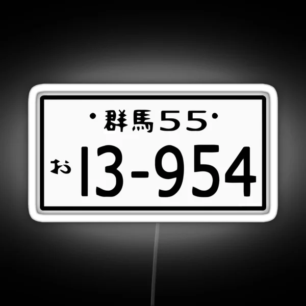 Initial D HACHI ROKU License Plate RGB Neon Sign