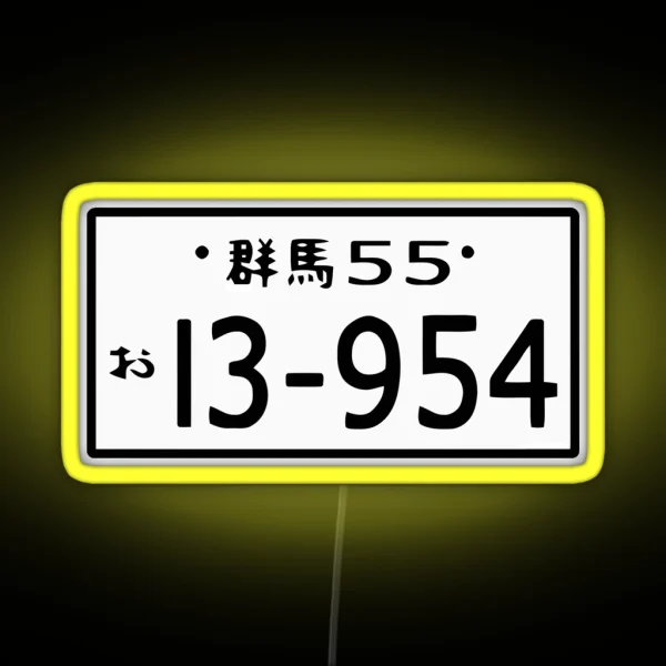 Initial D HACHI ROKU License Plate RGB Neon Sign