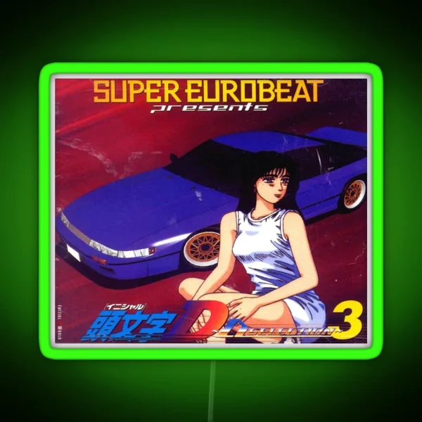 Initial D Mako Super Eurobeat Anime RGB Neon Sign