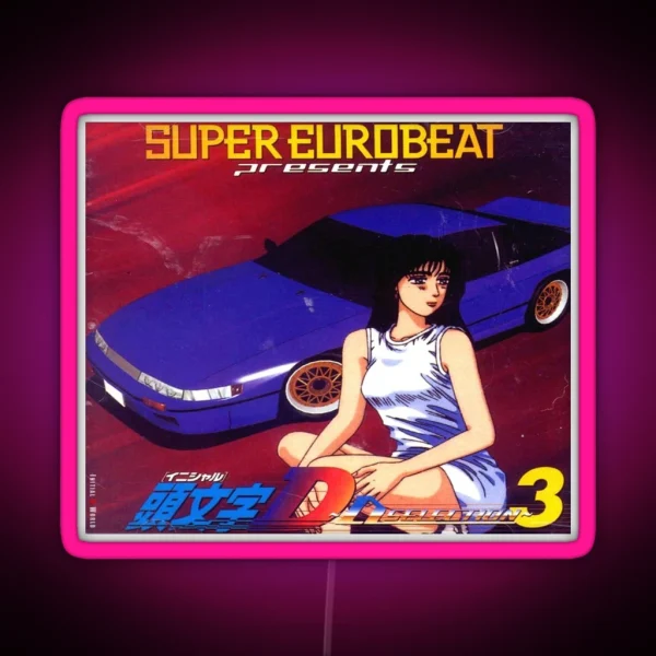 Initial D Mako Super Eurobeat Anime RGB Neon Sign