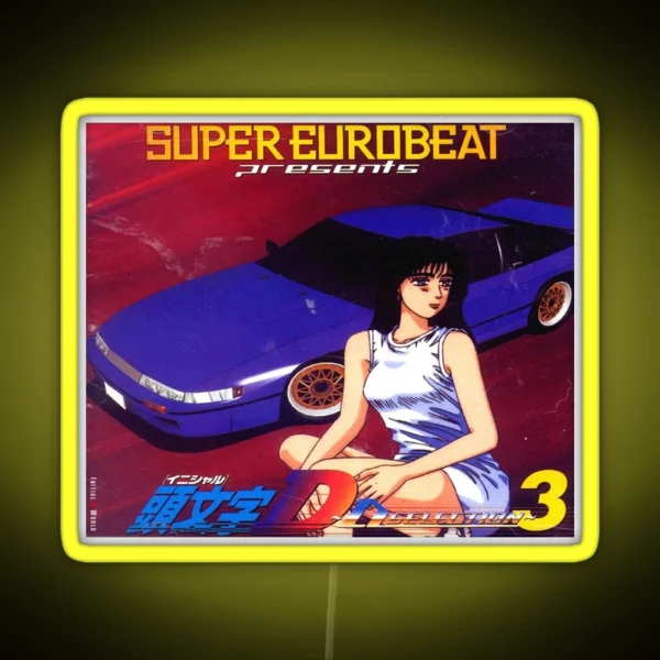 Initial D Mako Super Eurobeat Anime RGB Neon Sign