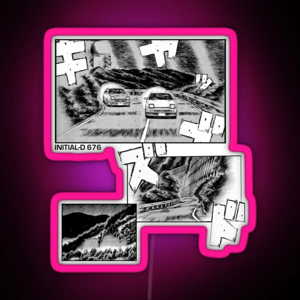 Initial D Manga Print RGB Neon Sign