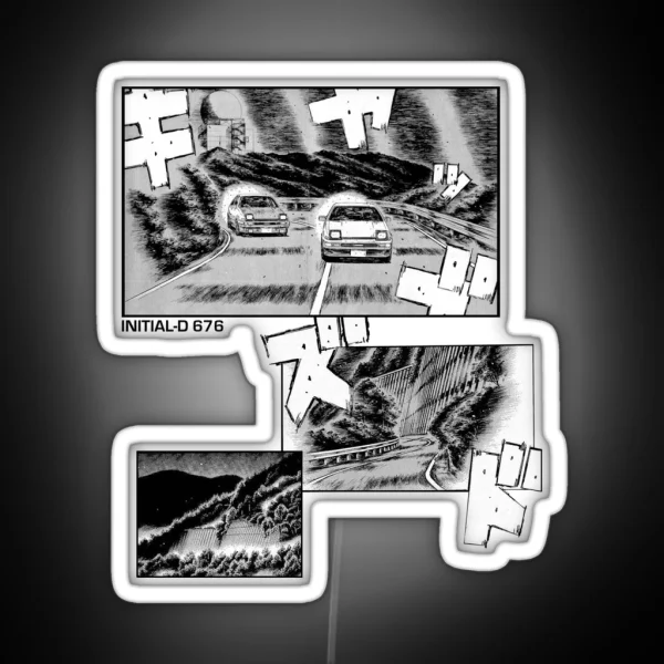 Initial D Manga Print RGB Neon Sign