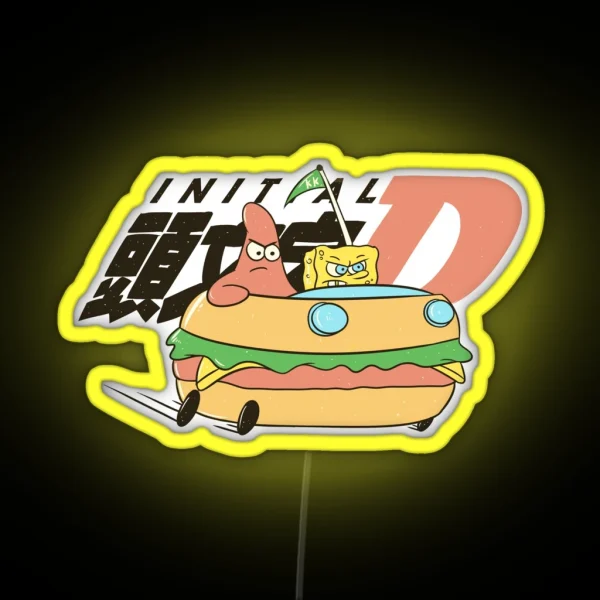 Initial D Spongebob RGB Neon Sign