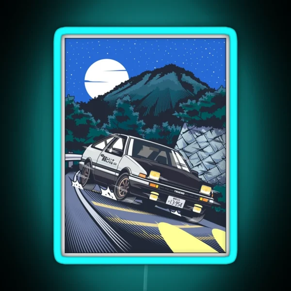Initial D Takumi Fujiwara Hachiroku Downhill RGB Neon Sign