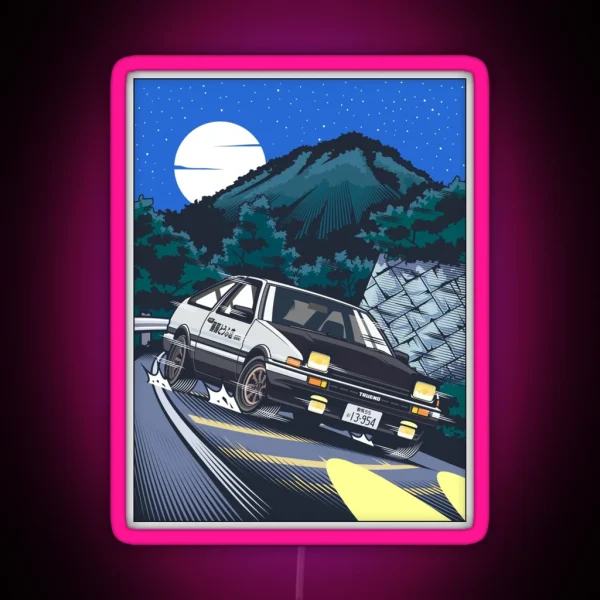 Initial D Takumi Fujiwara Hachiroku Downhill RGB Neon Sign