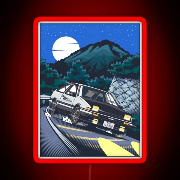 Initial D Takumi Fujiwara Hachiroku Downhill RGB Neon Sign