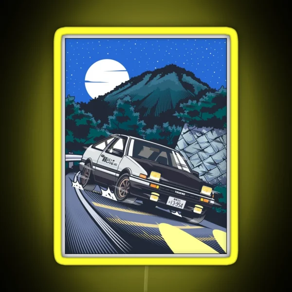 Initial D Takumi Fujiwara Hachiroku Downhill RGB Neon Sign