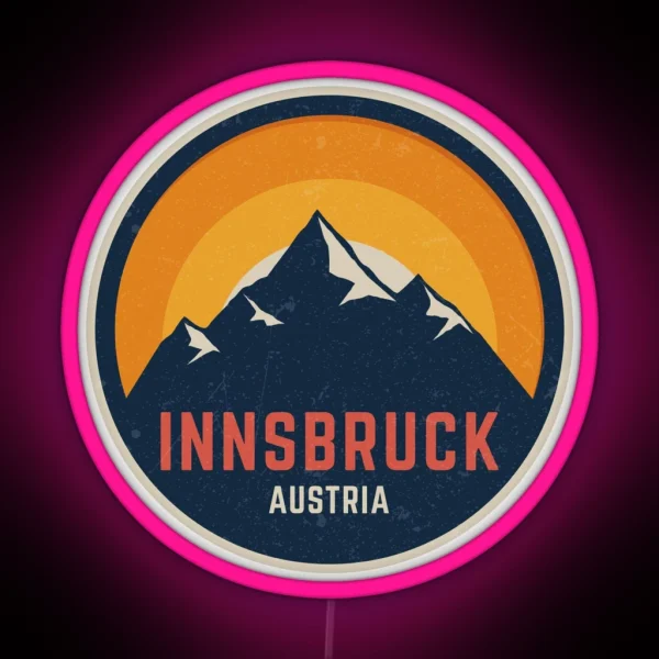 Innsbruck Austria Mountain Design RGB Neon Sign