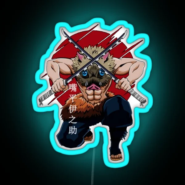 Inosuke Hashibira Kimetsu No Yaiba RGB Neon Sign