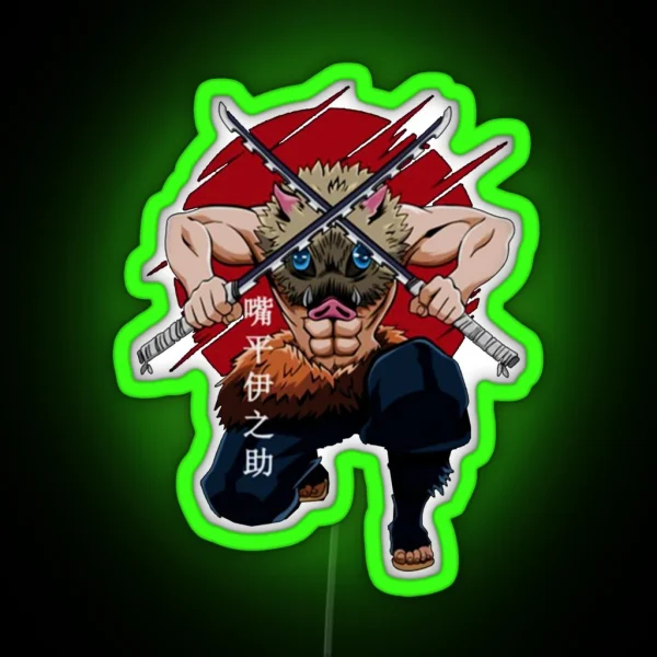Inosuke Hashibira Kimetsu No Yaiba RGB Neon Sign